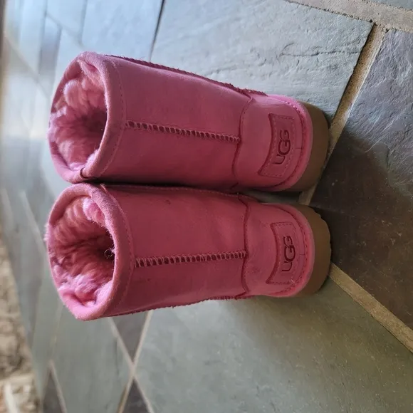 UGG Pink Classic II Ankle Boots with Suede Finish
