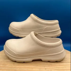 UGG Tasman Clog Shoes Women's Sz 10 White Rubber Waterproof Slip On Beach Summer