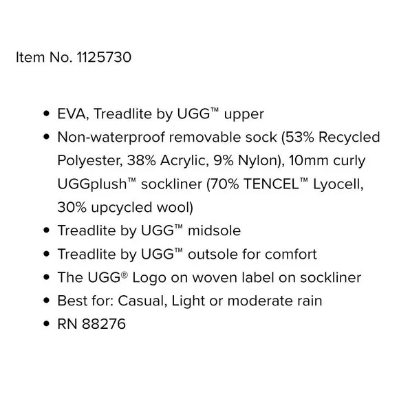 Ugg Tasman X Weather Boots Black Womens Size 7 Waterproof