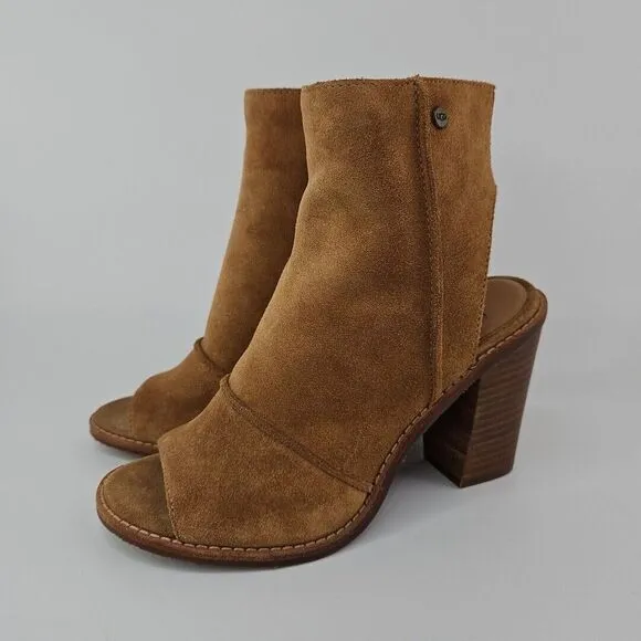 UGG Valencia Peep Toe Heeled Ankle Boots Booties Women's Size 7 New!