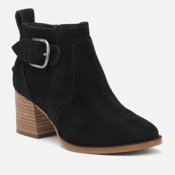 UGG Women's Leahy Buckle Heeled Black SuedeAnkle Boots - BlackSize 8