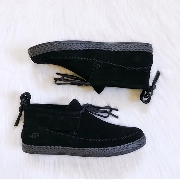 UGG Women’s Woodlyn Moc Ankle Boots In Black Suede