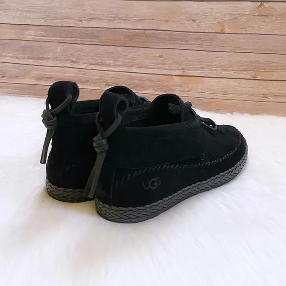 UGG Women’s Woodlyn Moc Ankle Boots In Black Suede