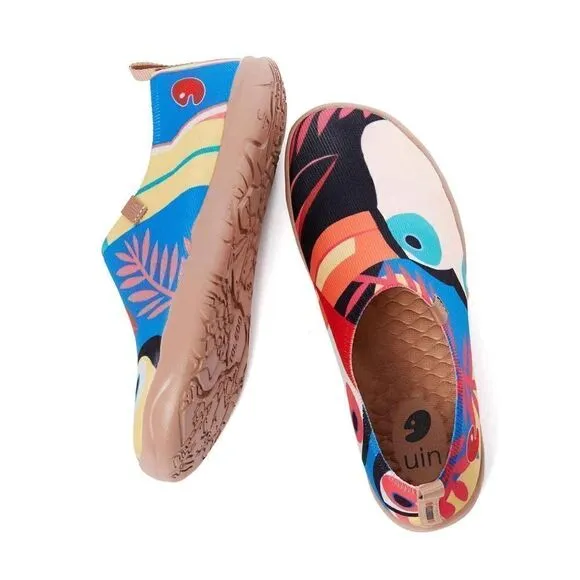 UIN Women's Slip On Casual Loafers Knitted Comfort Walking Shoes (Toucan)