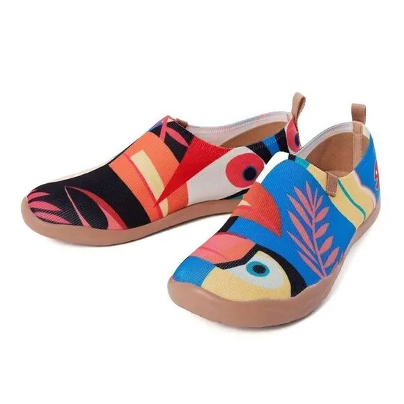 UIN Women's Slip On Casual Loafers Knitted Comfort Walking Shoes (Toucan)