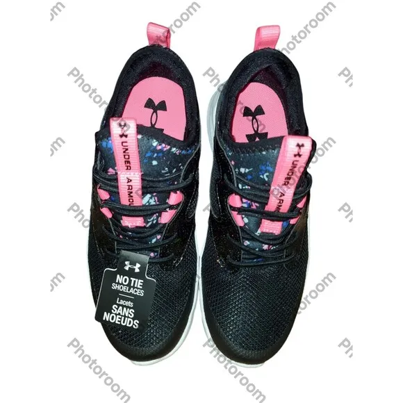 Under Armour Girls' UA Infinity 2.0 AL Printed Running Shoes Black/Black/Pink