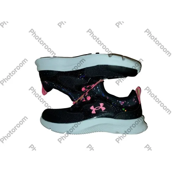 Under Armour Girls' UA Infinity 2.0 AL Printed Running Shoes Black/Black/Pink