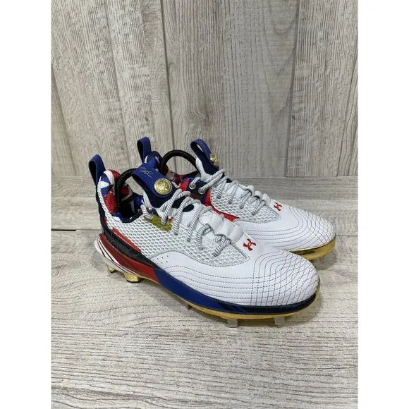 Under Armour Harper 7 USA ST HOVR Baseball Cleats 3025645-100 Men's Sz 8 New