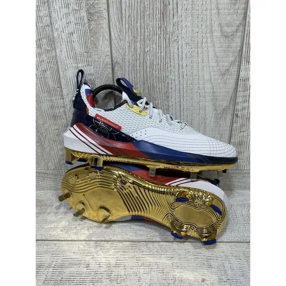 Under Armour Harper 7 USA ST HOVR Baseball Cleats 3025645-100 Men's Sz 8 New