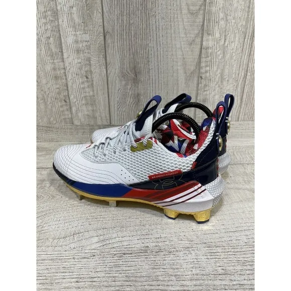Under Armour Harper 7 USA ST HOVR Baseball Cleats 3025645-100 Men's Sz 8 New