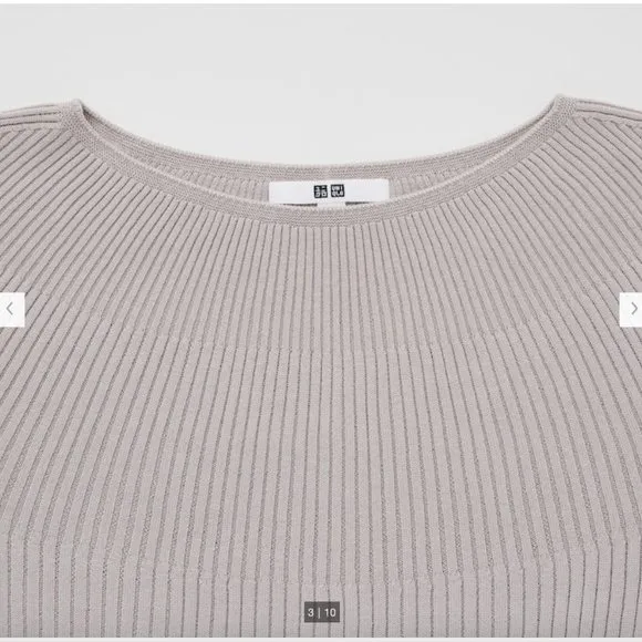 Uniqlo 3D Knit Ribbed Boat Neck Sweater