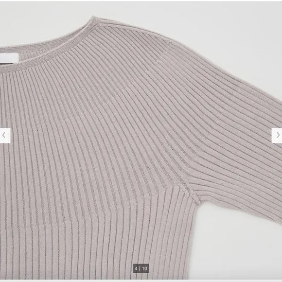 Uniqlo 3D Knit Ribbed Boat Neck Sweater