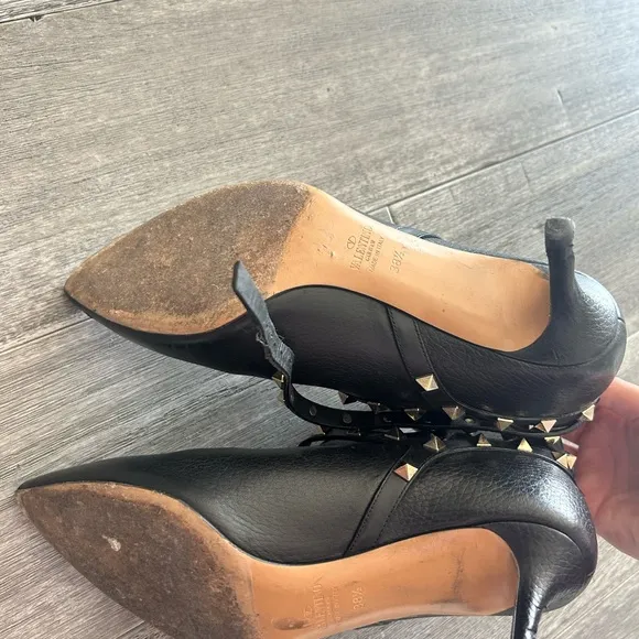 Valentino Studded Black Ankle Boots