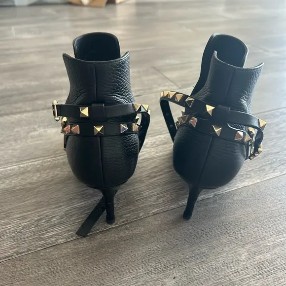 Valentino Studded Black Ankle Boots