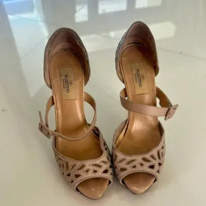 Valentino Women's Beige Peep-Toe Heels