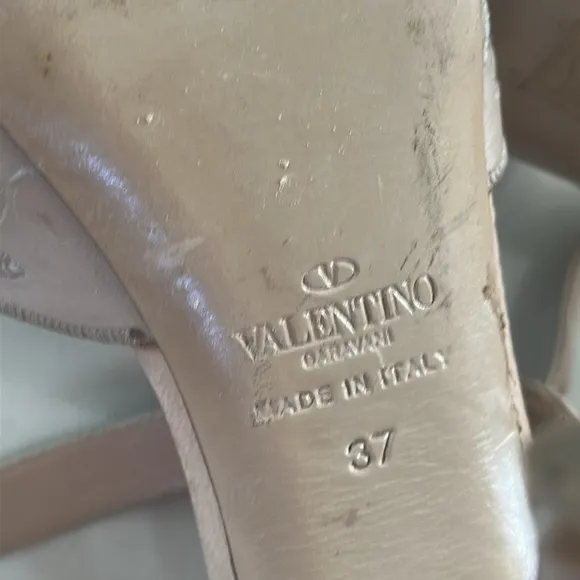 Valentino Women's Beige Peep-Toe Heels