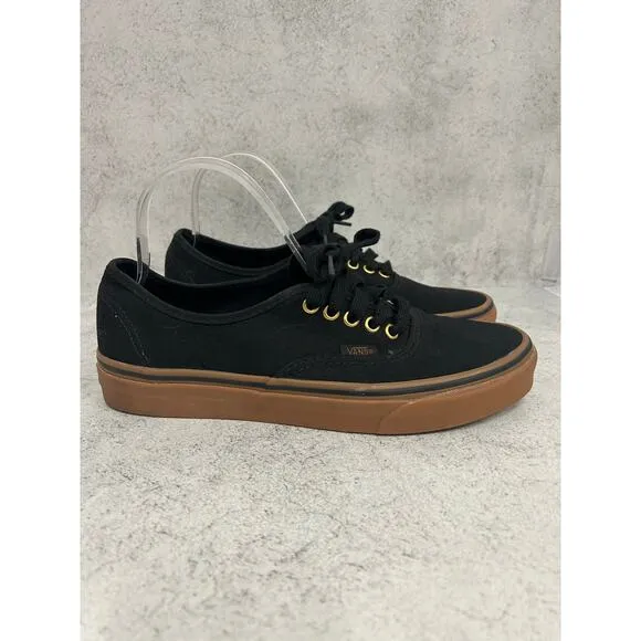 Vans Authentic Unisex Sneaker Black/Rubber Color Size M 8.5 / W 10