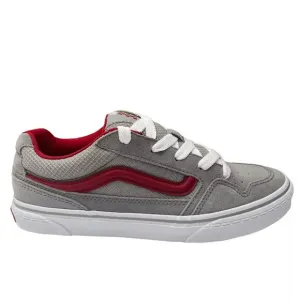 Vans Caldrone Youth Boy's Suede Sneakers Size 6 Gray-Red Classic Stylish Shoes