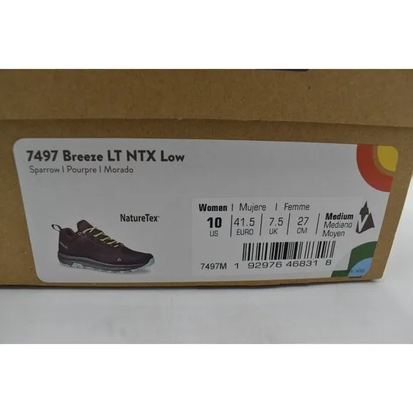 Vasque Womens Size 10 Breeze LT NTX Low Waterproof Sparrow Suede Hiking Shoes
