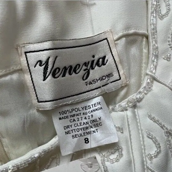 Venezia, Woman, Wedding dress,Ivory,Size S,Long,Sleeveless,Embroidered bead.!