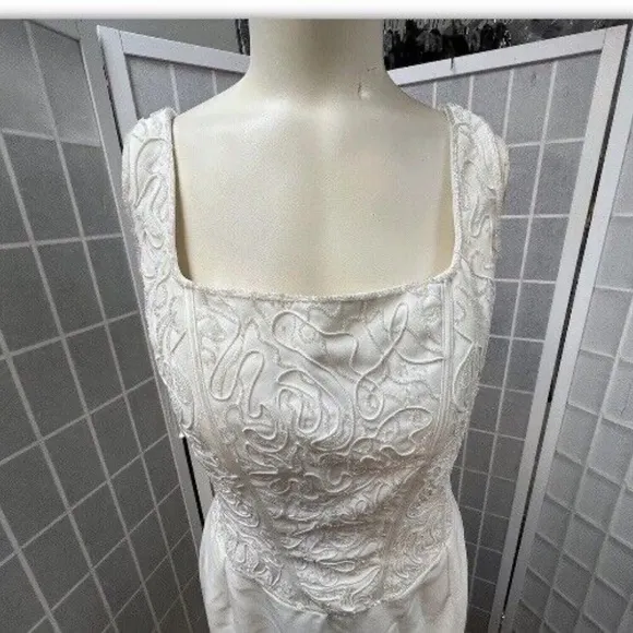 Venezia, Woman, Wedding dress,Ivory,Size S,Long,Sleeveless,Embroidered bead.!