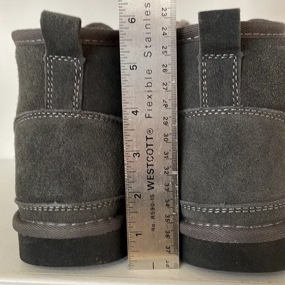 Vepose Woman’s Ankle Boots Gray Winter Snow Cow Suede Leather Wool Size 10 New