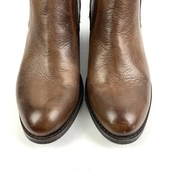 Vera Gomma Ankle Boots 37 Brown Distressed Leather Verri B Bootie Made In Italy