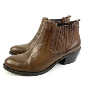 Vera Gomma Ankle Boots 37 Brown Distressed Leather Verri B Bootie Made In Italy