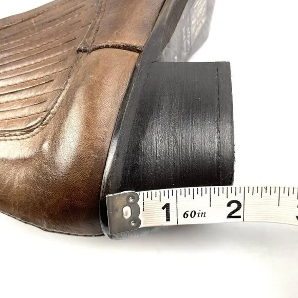 Vera Gomma Ankle Boots 37 Brown Distressed Leather Verri B Bootie Made In Italy