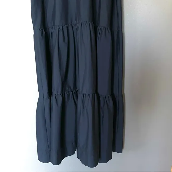 Veronica Beard Jean Pazila Tiered Midi Dress In Navy Blue And White Size L  NWT