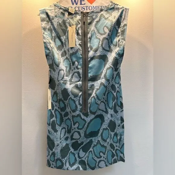 VERTIGO PARIS Snakeskin Printed Sleeveless Short Shift Dress XS