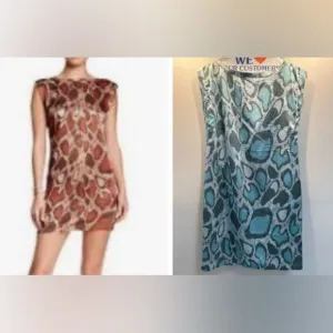 VERTIGO PARIS Snakeskin Printed Sleeveless Short Shift Dress XS