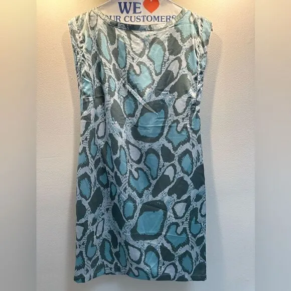 VERTIGO PARIS Snakeskin Printed Sleeveless Short Shift Dress XS
