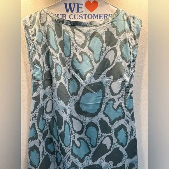 VERTIGO PARIS Snakeskin Printed Sleeveless Short Shift Dress XS
