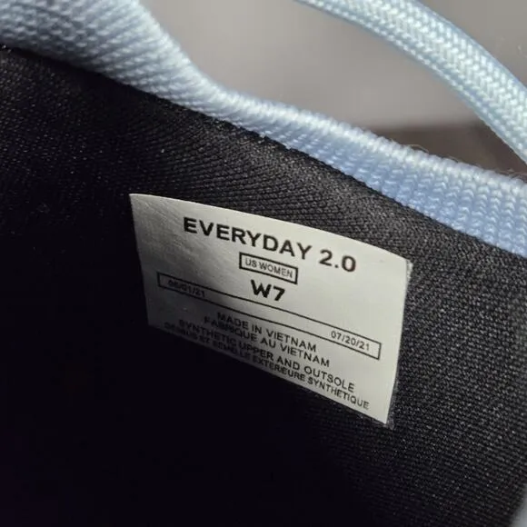 Vessi Everyday 2.0 Womens Size 7 Lace Up Waterproof Shoes Sneakers Sky Blue