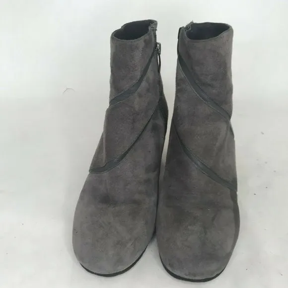 Via Spiga Suede Vero Cuoio Ankle Boots Block Heels