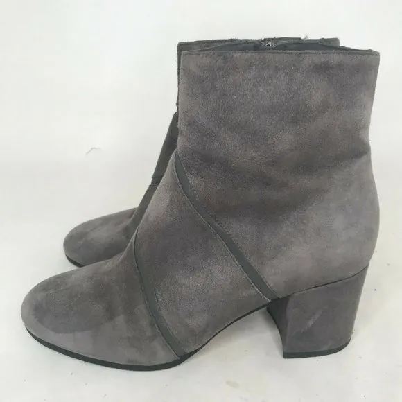 Via Spiga Suede Vero Cuoio Ankle Boots Block Heels