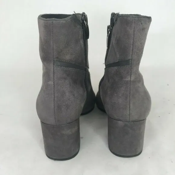 Via Spiga Suede Vero Cuoio Ankle Boots Block Heels