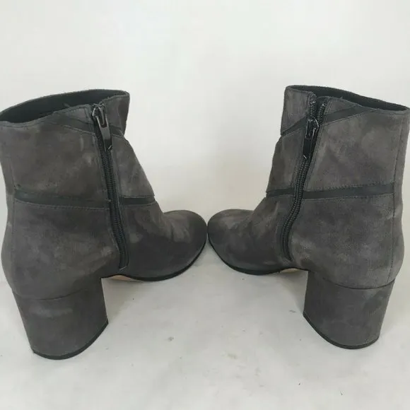 Via Spiga Suede Vero Cuoio Ankle Boots Block Heels