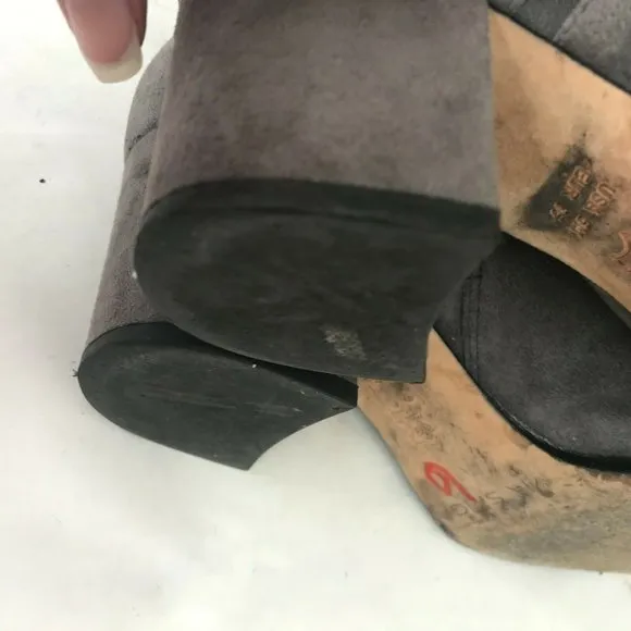 Via Spiga Suede Vero Cuoio Ankle Boots Block Heels