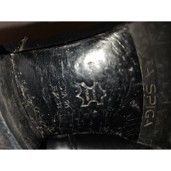 Via Spiga Women's Black All Leather Knee High Heeled Riding Boots 9M