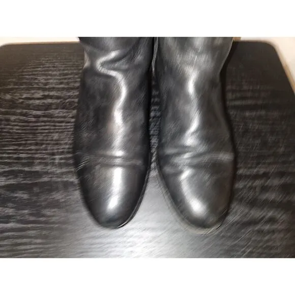Via Spiga Women's Black All Leather Knee High Heeled Riding Boots 9M