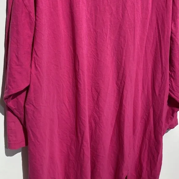 Victoria's Secret Women's Pink Embroidered Pocket 3/4 Sleeve Night Shirt Sz M/L