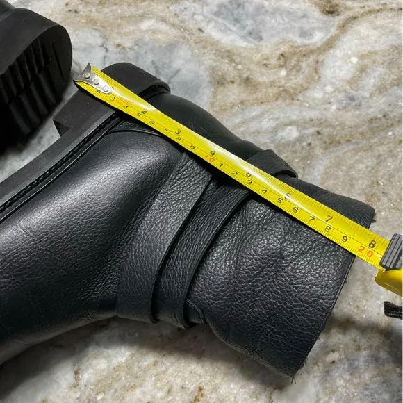 Vince Cagney Shearling Motorcycle Black Leather Boots Women’s 7.5