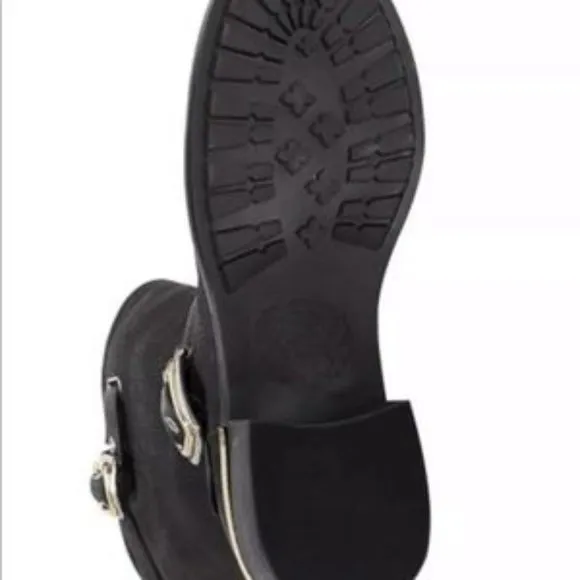 VINCE CAMUTO VC WINDY BLACK MAJICO LEATHER MOTORCYCLE  BOOTS 6.5 NEW IN BOX