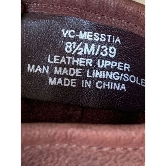 Vince Camuto Womens VCMESSTIA Leather Lug Sole Ankle Boots In Brown
