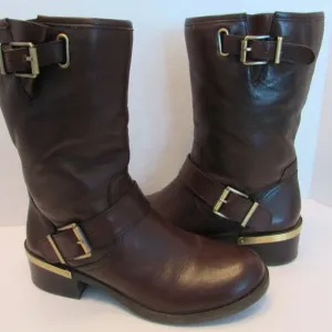 Vince Camuto Wyla Boots Leather Brown Midcalf Women’s Size 6.5
