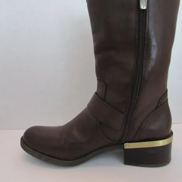 Vince Camuto Wyla Boots Leather Brown Midcalf Women’s Size 6.5