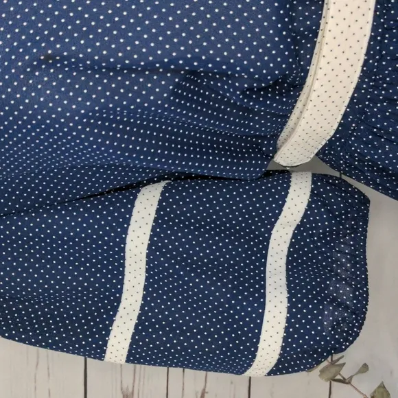 Vintage 1980's Good Times Blue and White Polka Dot Dress Women's 12