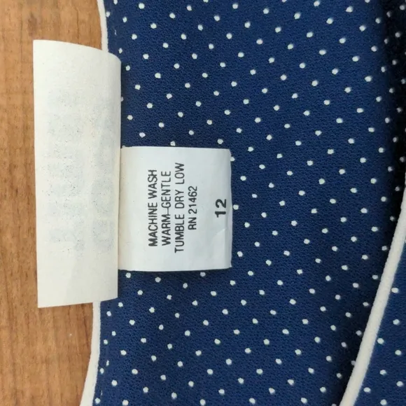 Vintage 1980's Good Times Blue and White Polka Dot Dress Women's 12